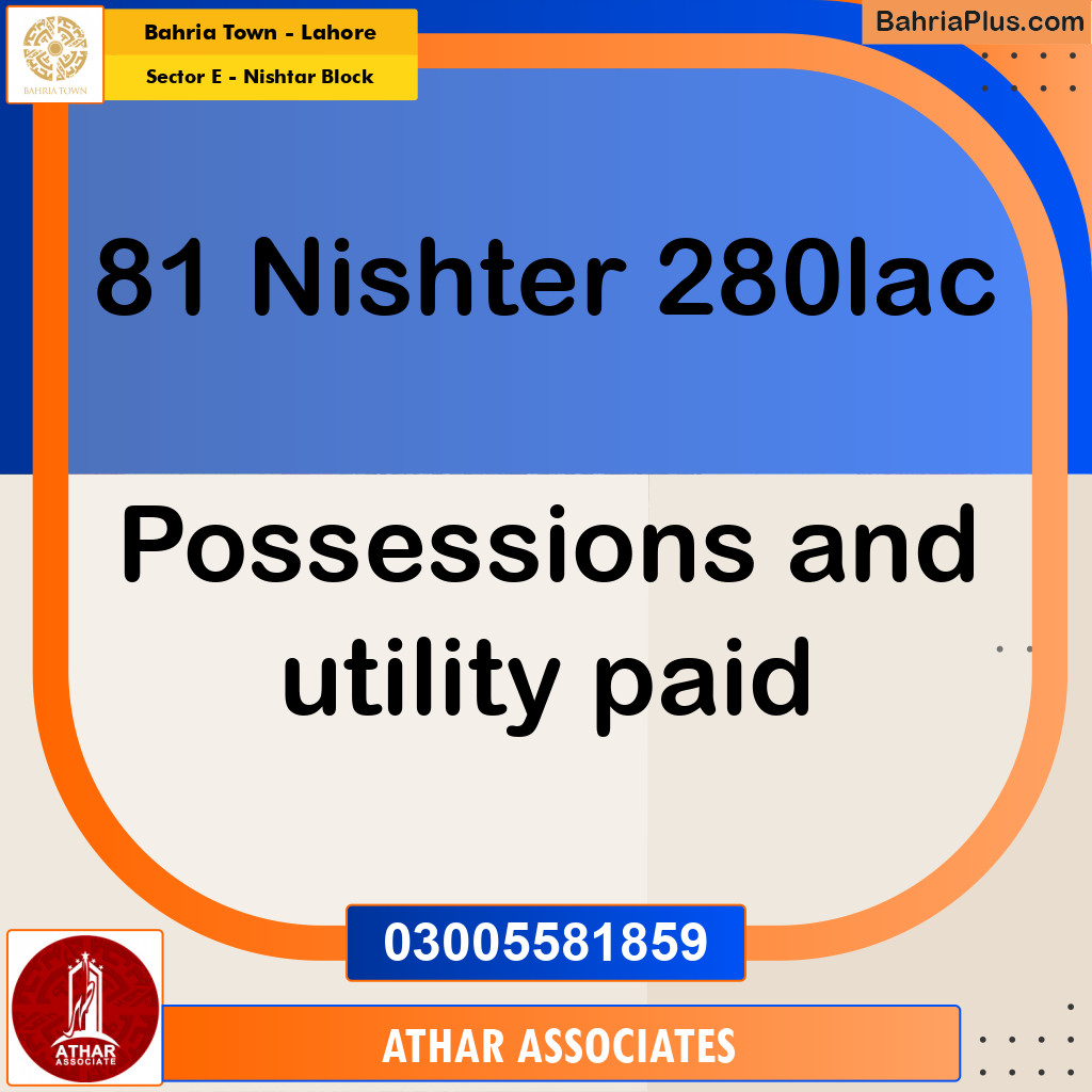 20 Marla Residential Plot for Sale in Sector E - Nishtar Block -  Bahria Town, Lahore - (BP-296442)