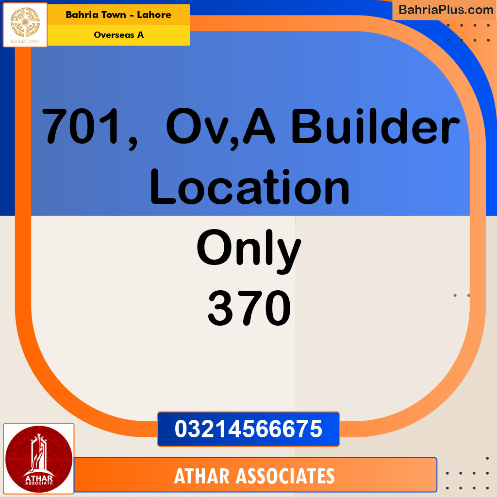 20 Marla Residential Plot for Sale in Overseas A -  Bahria Town, Lahore - (BP-296446)