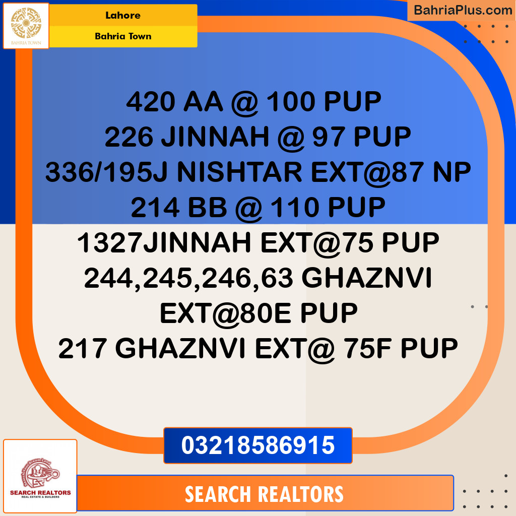Residential Plot for Sale in Bahria Town, Lahore - (BP-296490)
