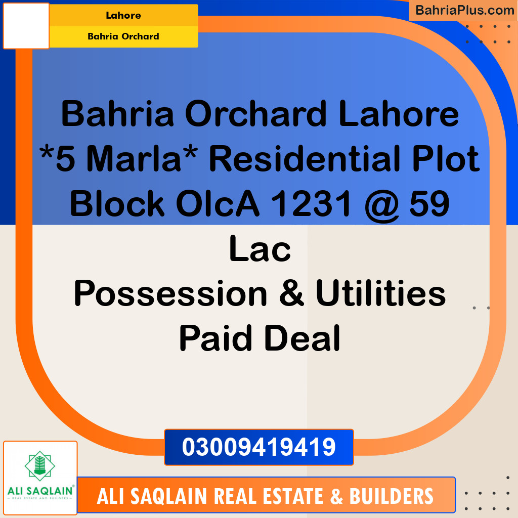 Residential Plot for Sale in Bahria Orchard, Lahore - (BP-296513)