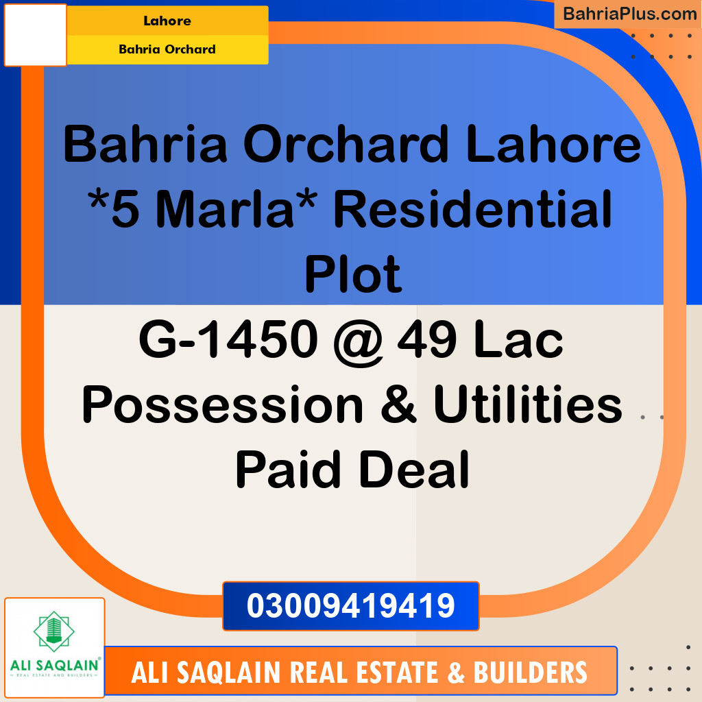 Residential Plot for Sale in Bahria Orchard, Lahore - (BP-296514)