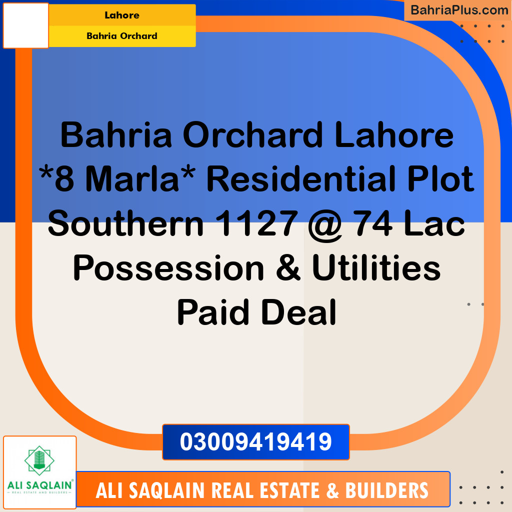 Residential Plot for Sale in Bahria Orchard, Lahore - (BP-296515)