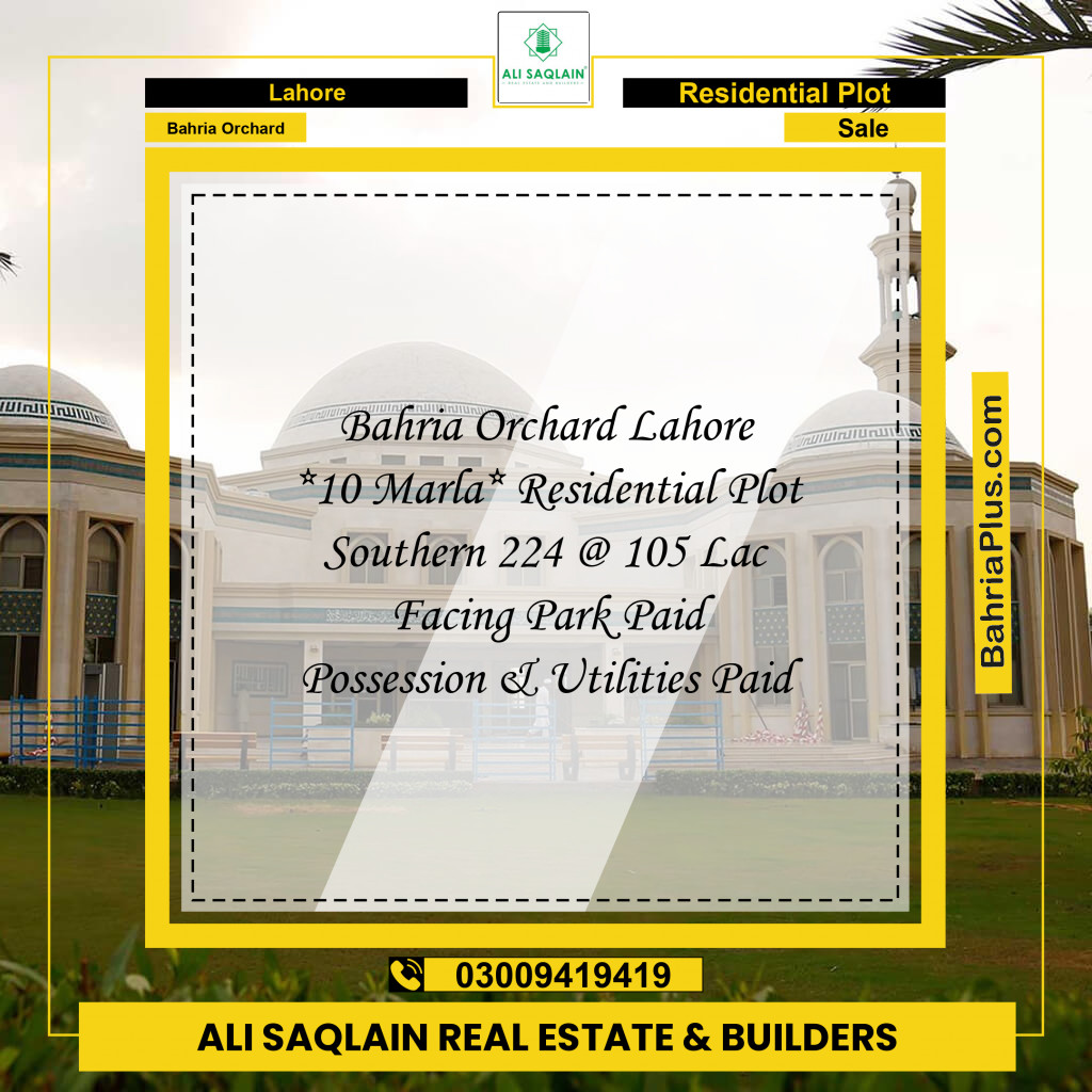 Residential Plot for Sale in Bahria Orchard, Lahore - (BP-296520)