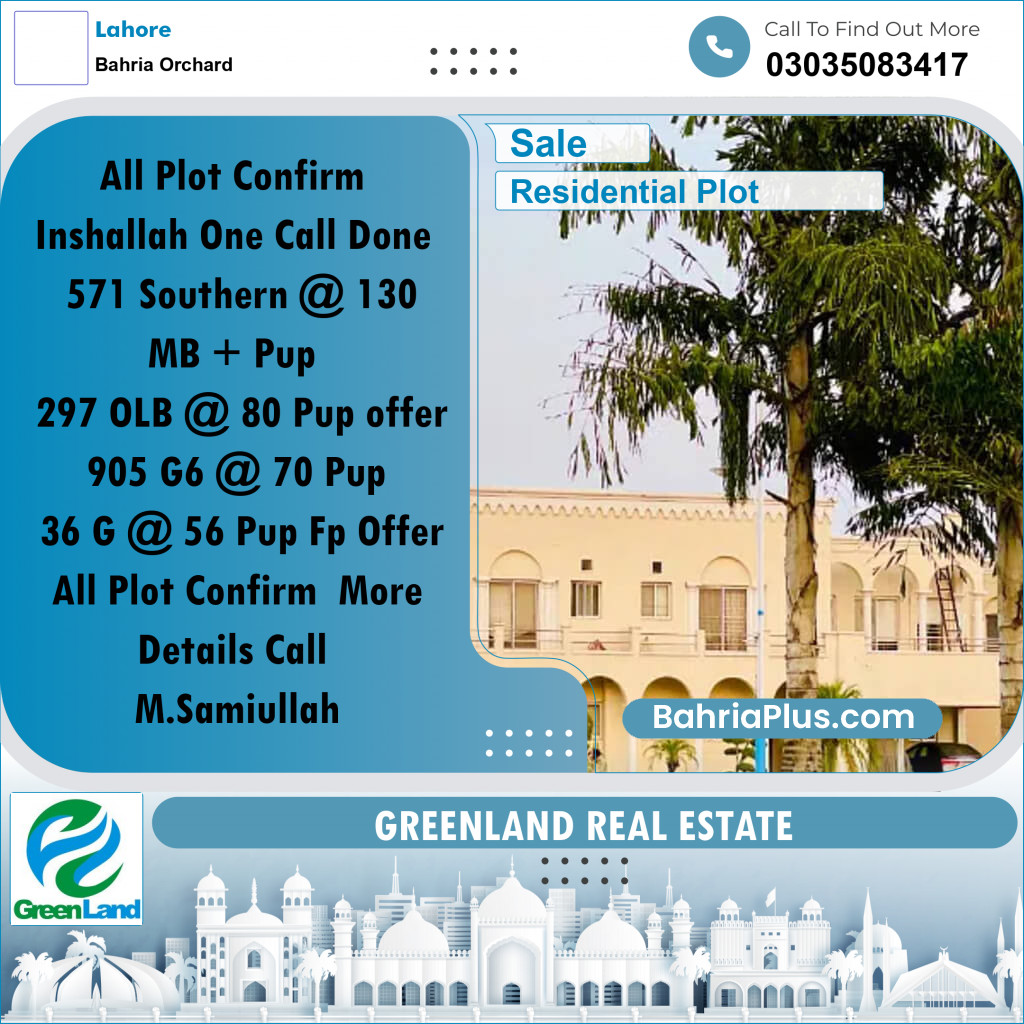 Residential Plot for Sale in Bahria Orchard, Lahore - (BP-296538)
