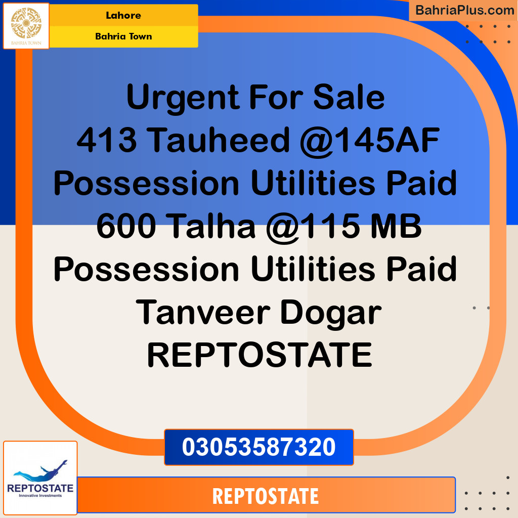 Residential Plot for Sale in Bahria Town, Lahore - (BP-296548)