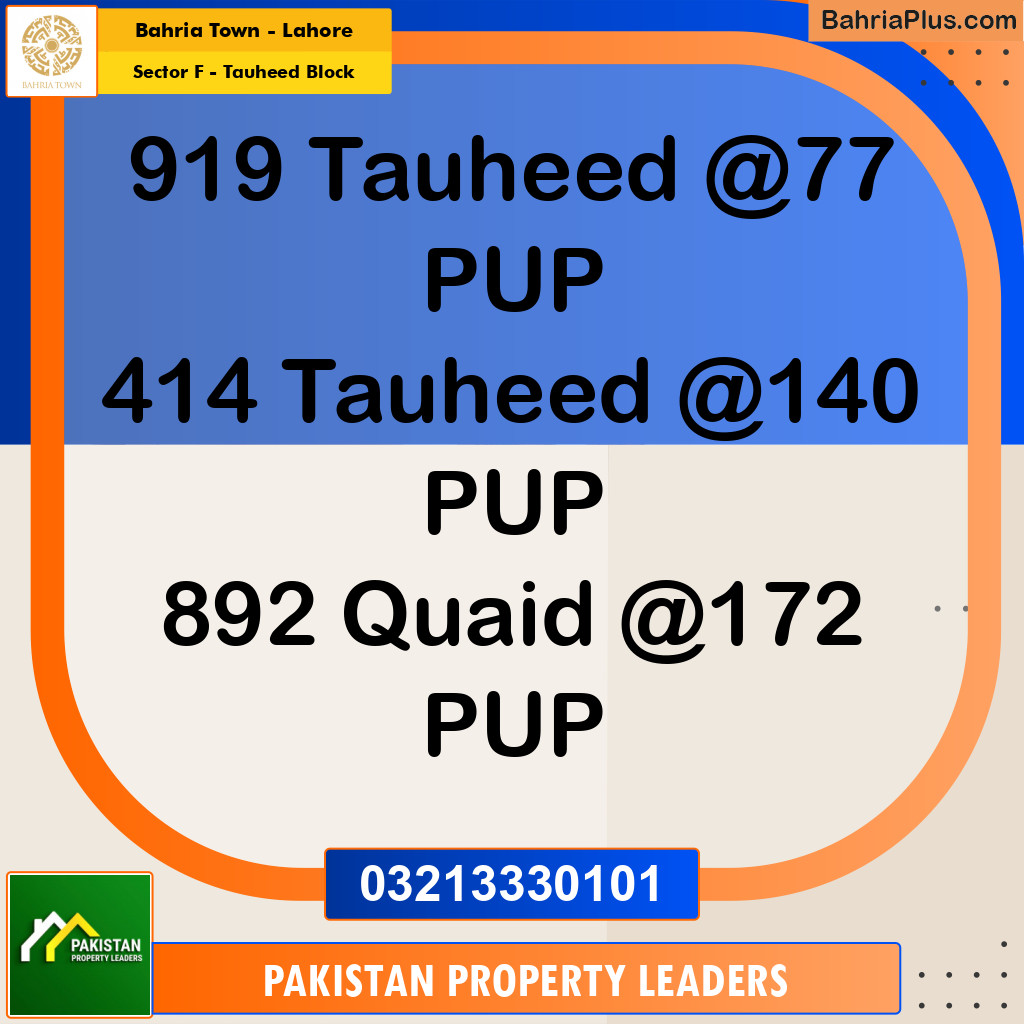 5 Marla Residential Plot for Sale in Sector F - Tauheed Block -  Bahria Town, Lahore - (BP-296641)