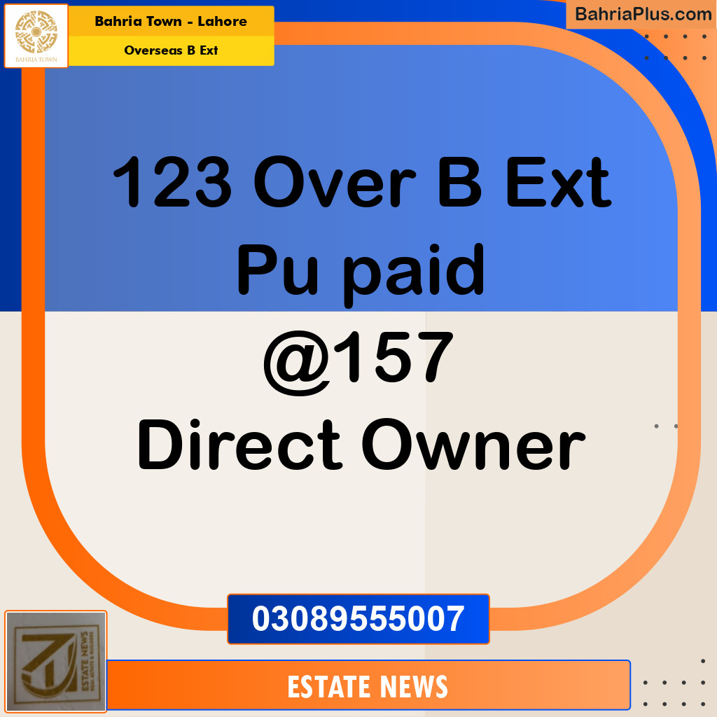 Residential Plot for Sale in Overseas B Ext -  Bahria Town, Lahore - (BP-296705)