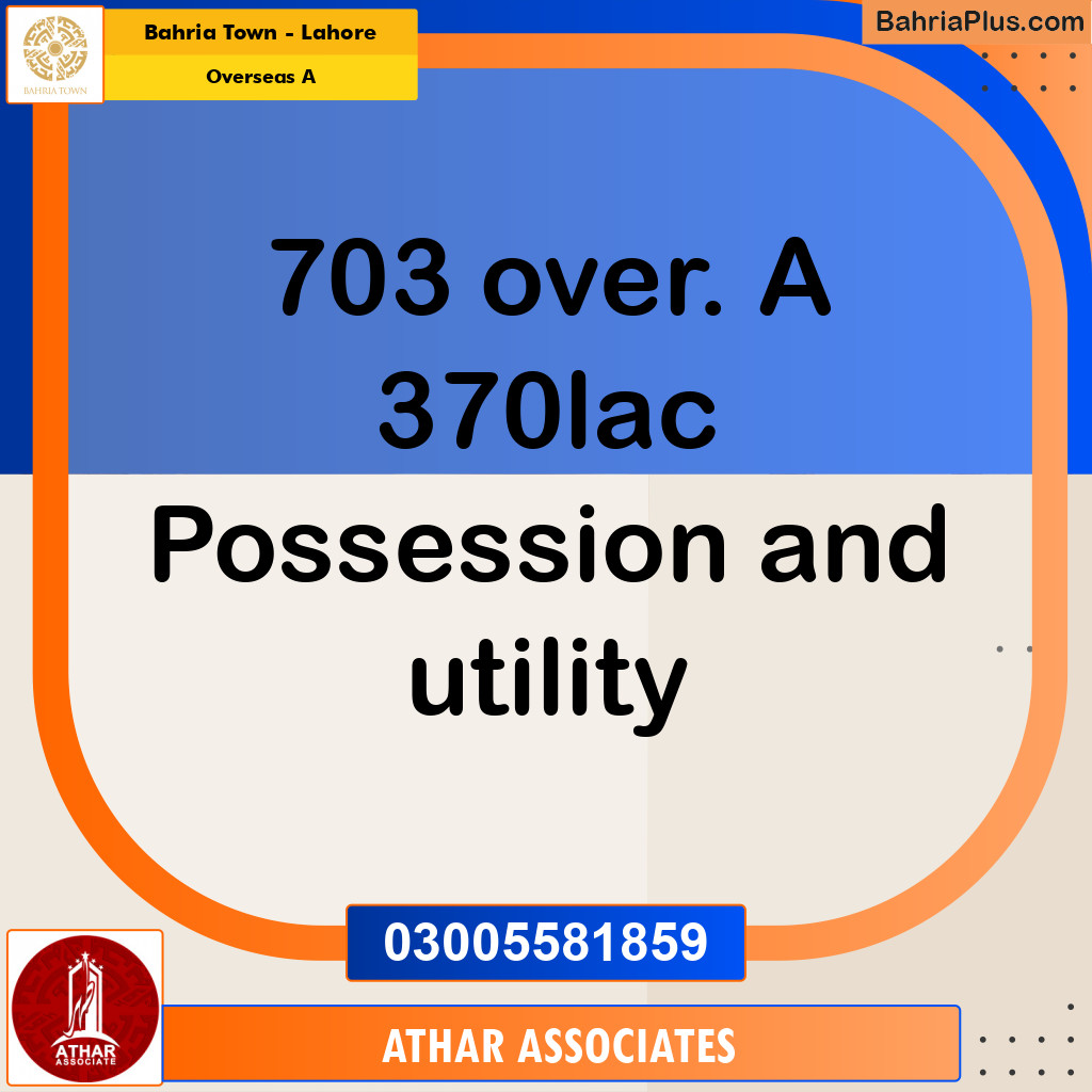 20 Marla Residential Plot for Sale in Overseas A -  Bahria Town, Lahore - (BP-296832)