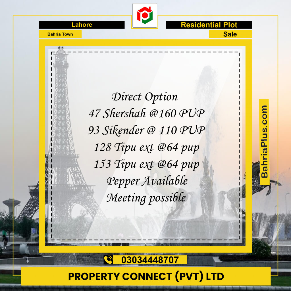 Residential Plot for Sale in Bahria Town, Lahore - (BP-296907)
