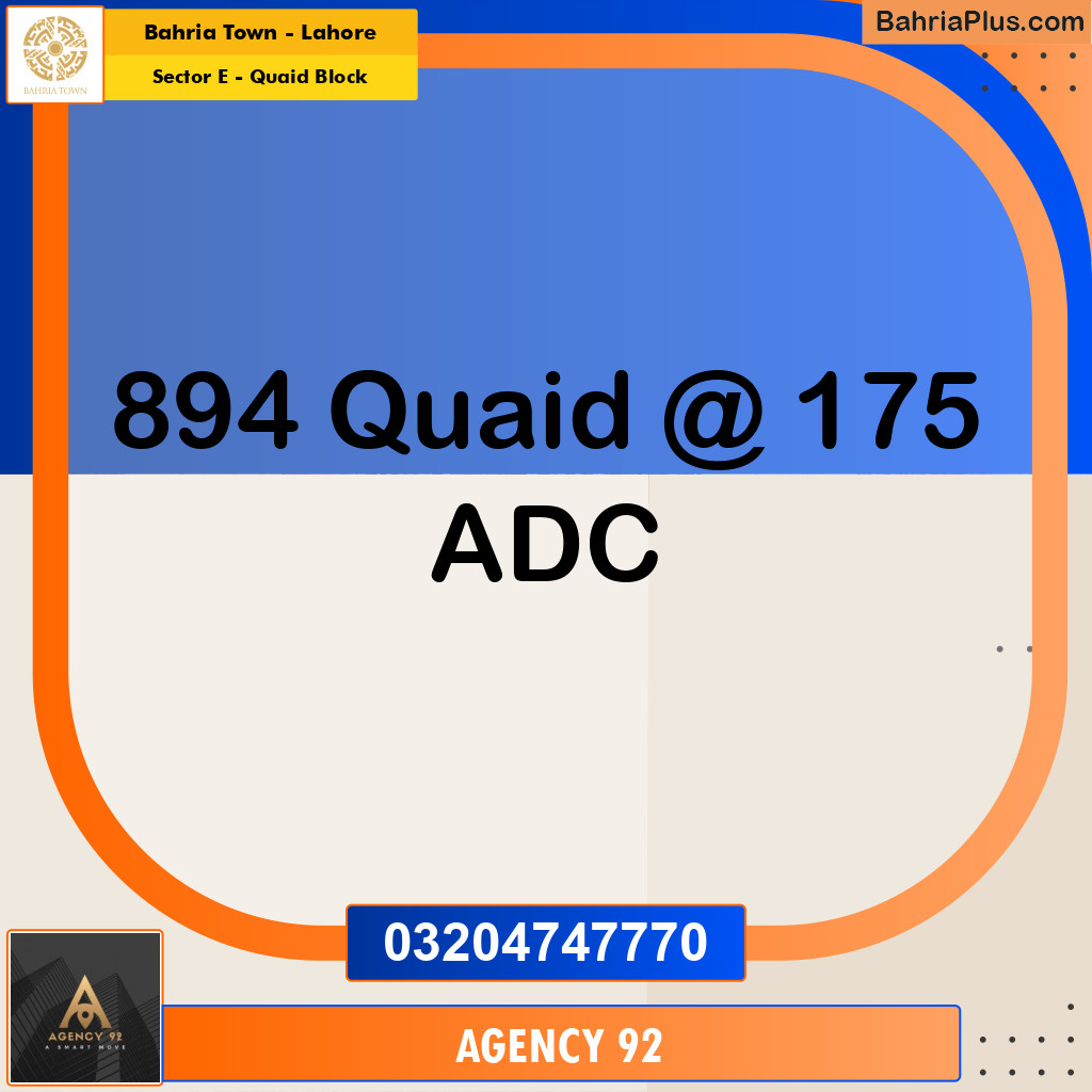 10 Marla Residential Plot for Sale in Sector E - Quaid Block -  Bahria Town, Lahore - (BP-296912)