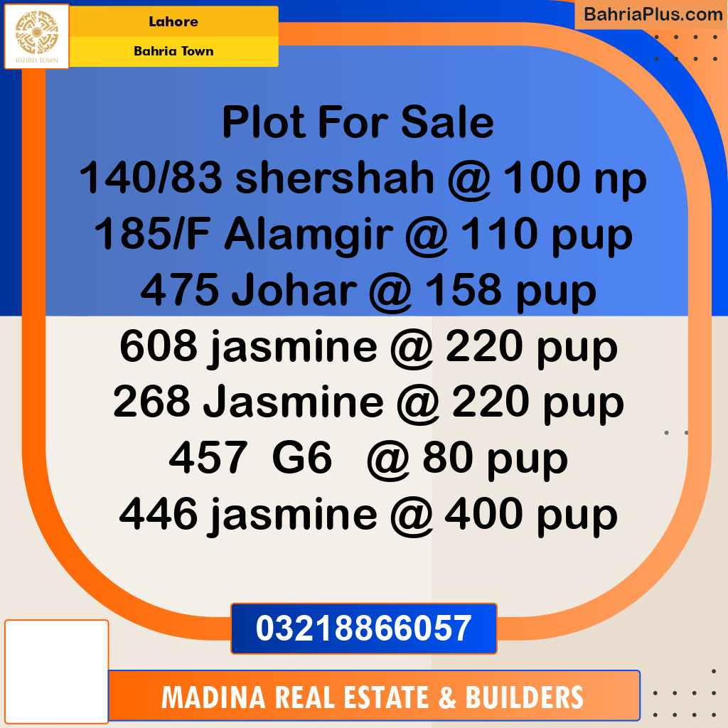 Residential Plot for Sale in Bahria Town, Lahore - (BP-296928)