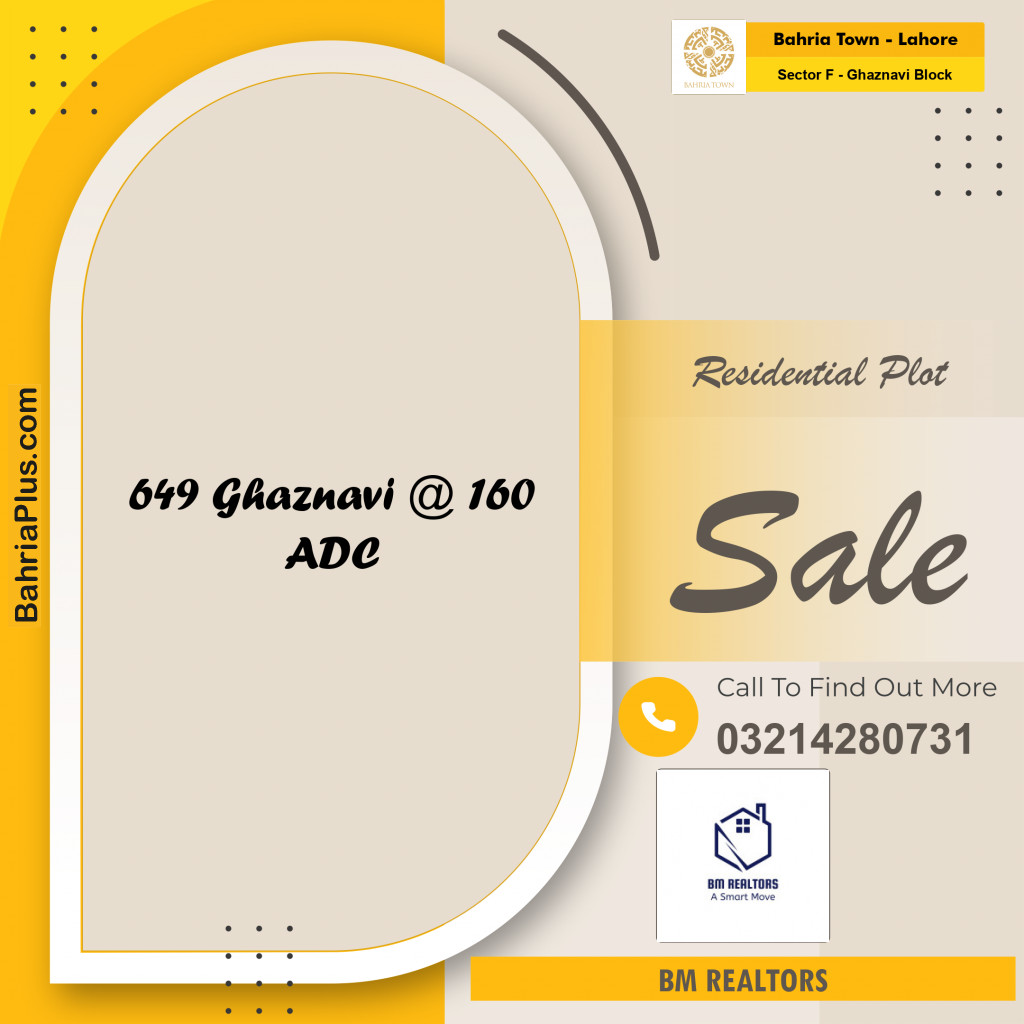 10 Marla Residential Plot for Sale in Sector F - Ghaznavi Block -  Bahria Town, Lahore - (BP-296937)