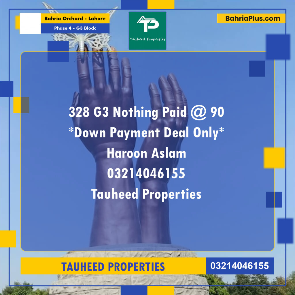 10 Marla Residential Plot for Sale in Phase 4 - G3 Block -  Bahria Orchard, Lahore - (BP-296941)