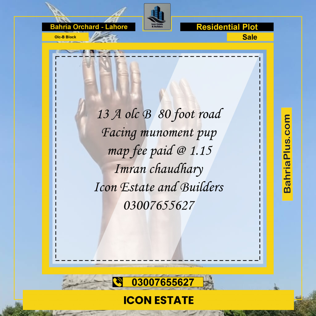 Residential Plot for Sale in OLC-B Block -  Bahria Orchard, Lahore - (BP-296986)