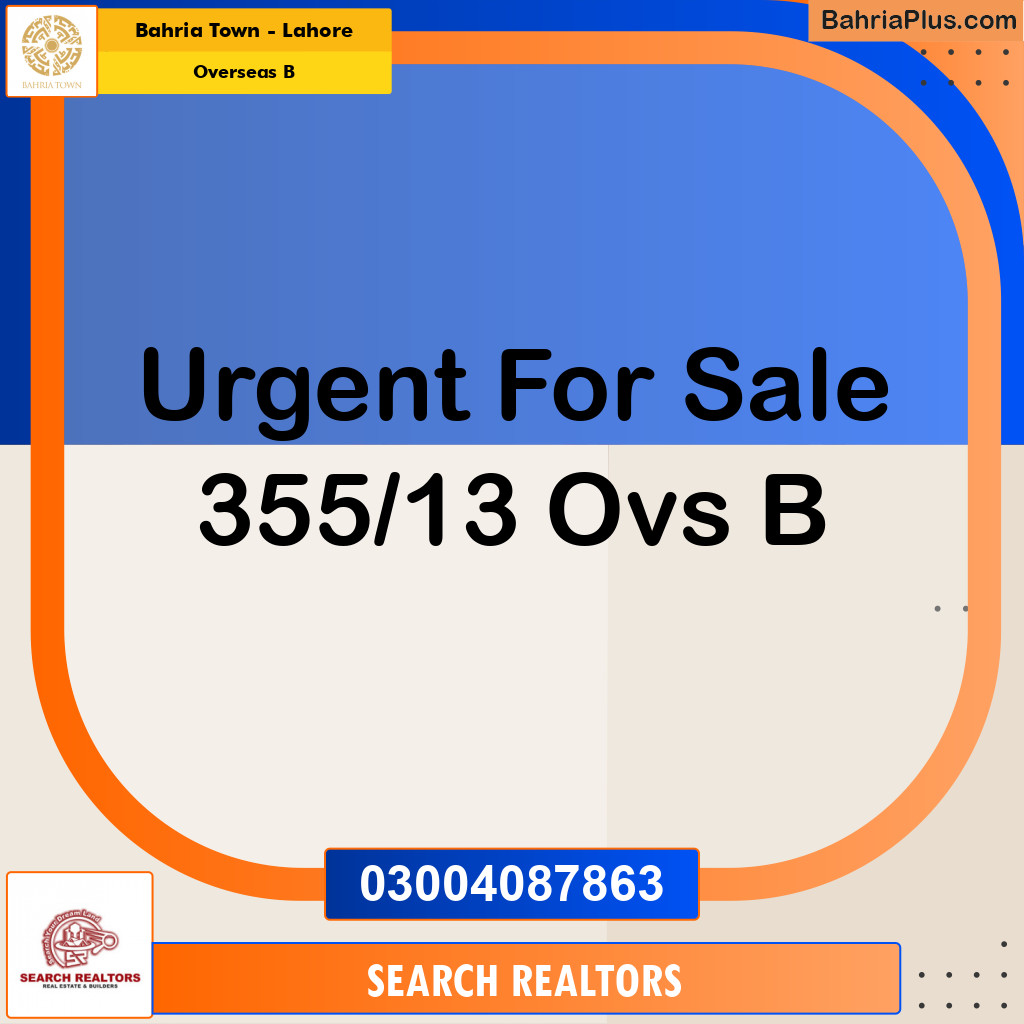 1 Kanal Residential Plot for Sale in Overseas B -  Bahria Town, Lahore - (BP-297002)