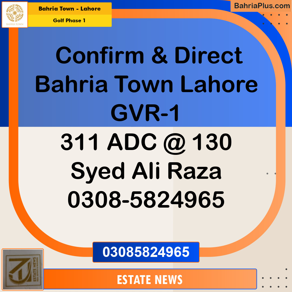 10 Marla Residential Plot for Sale in Golf Phase 1 -  Bahria Town, Lahore - (BP-297036)