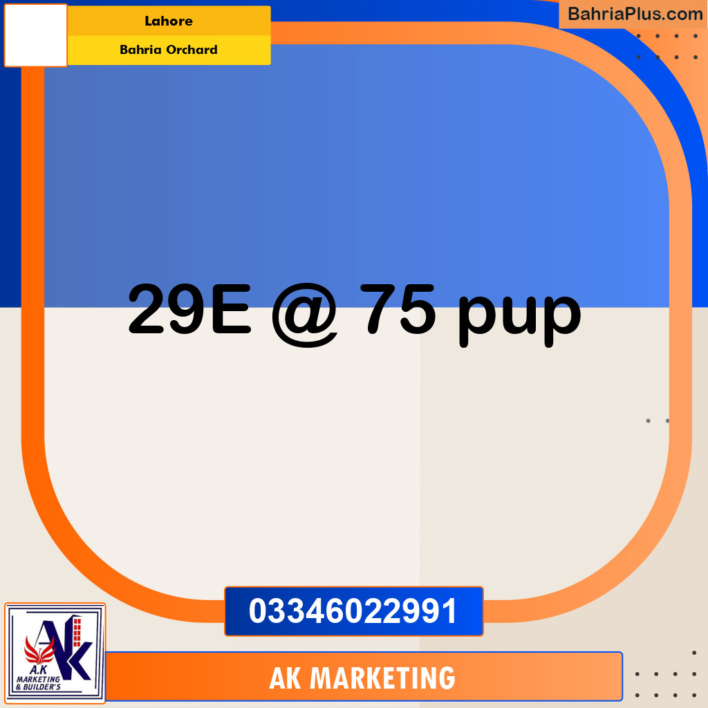 8 Marla Residential Plot for Sale in Bahria Orchard, Lahore - (BP-297066)