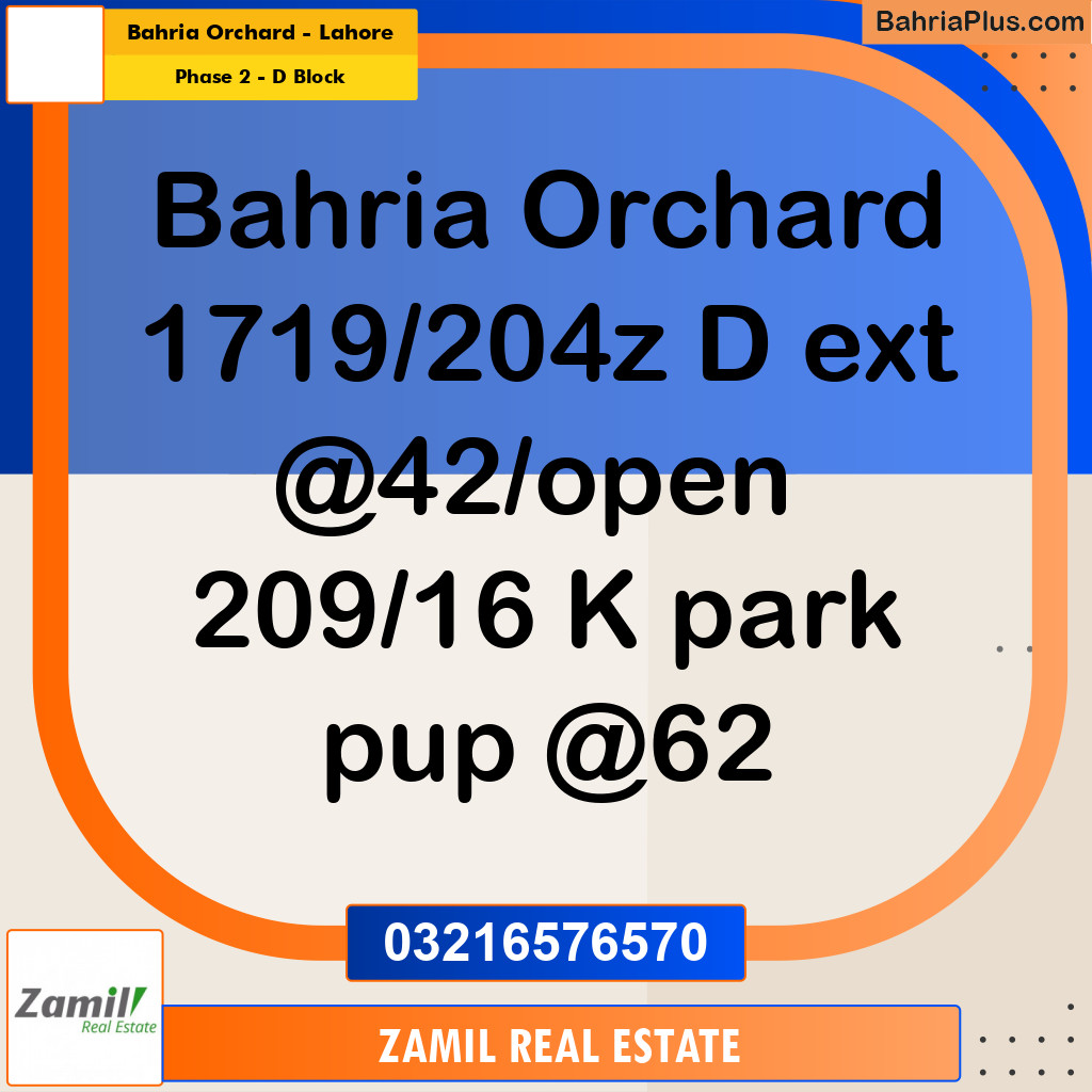 5 Marla Residential Plot for Sale in Phase 2 - D Block -  Bahria Orchard, Lahore - (BP-297128)