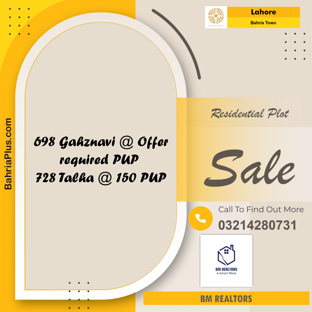 10 Marla Residential Plot for Sale in Bahria Town, Lahore - (BP-297139)