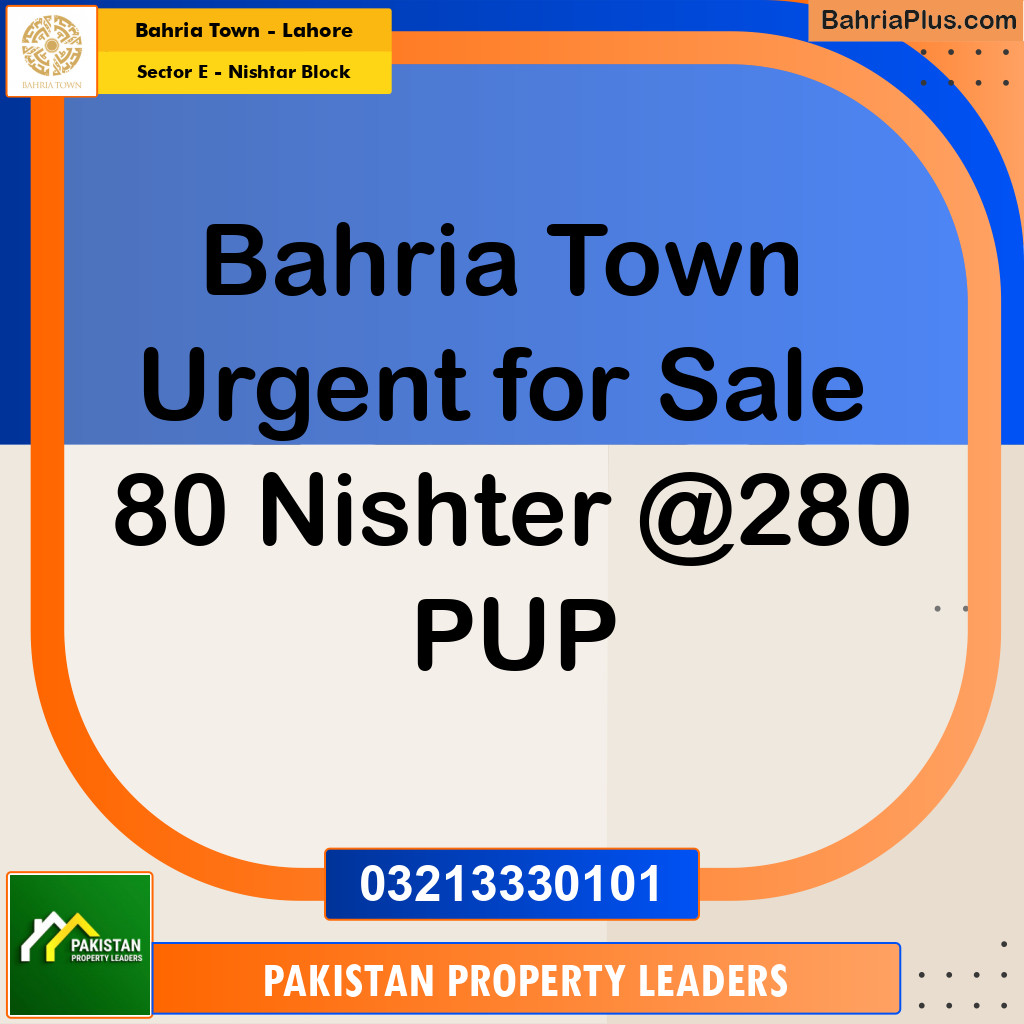 1 Kanal Residential Plot for Sale in Sector E - Nishtar Block -  Bahria Town, Lahore - (BP-297168)