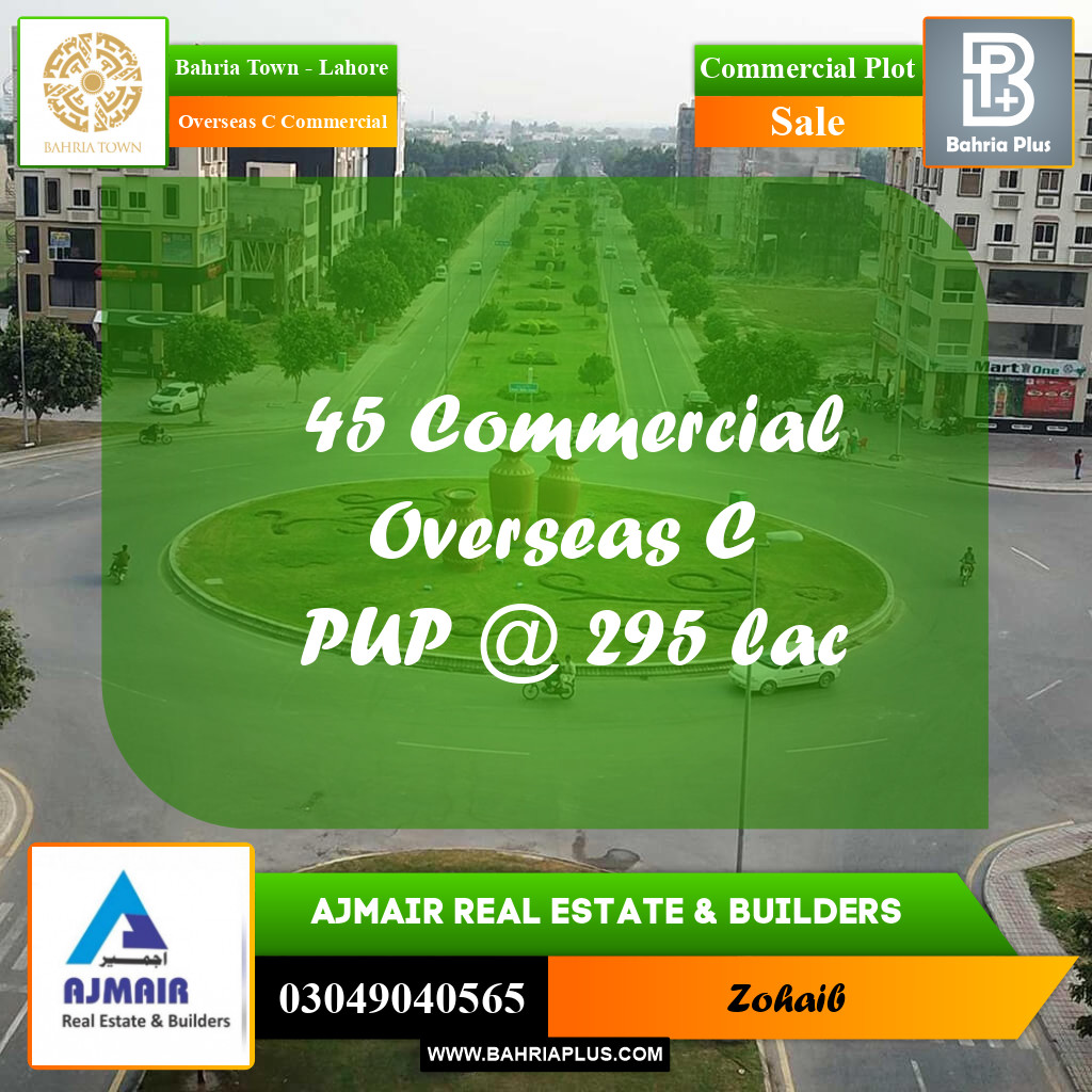 5.33 Marla Commercial Plot for Sale in Overseas C Commercial -  Bahria Town, Lahore - (BP-297181)