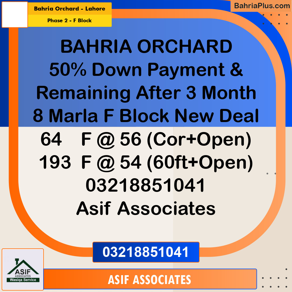 8 Marla Residential Plot for Sale in Phase 2 - F Block -  Bahria Orchard, Lahore - (BP-297258)