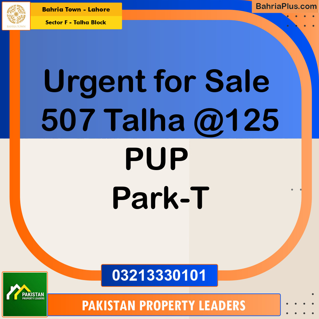10 Marla Residential Plot for Sale in Sector F - Talha Block -  Bahria Town, Lahore - (BP-297310)