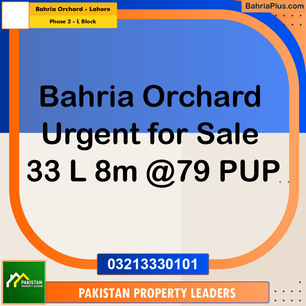 8 Marla Residential Plot for Sale in Phase 2 - L Block -  Bahria Orchard, Lahore - (BP-297363)