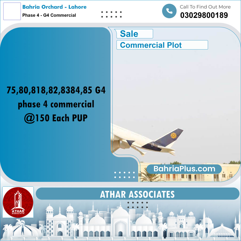 5 Marla Commercial Plot for Sale in Phase 4 - G4 Commercial -  Bahria Orchard, Lahore - (BP-297416)