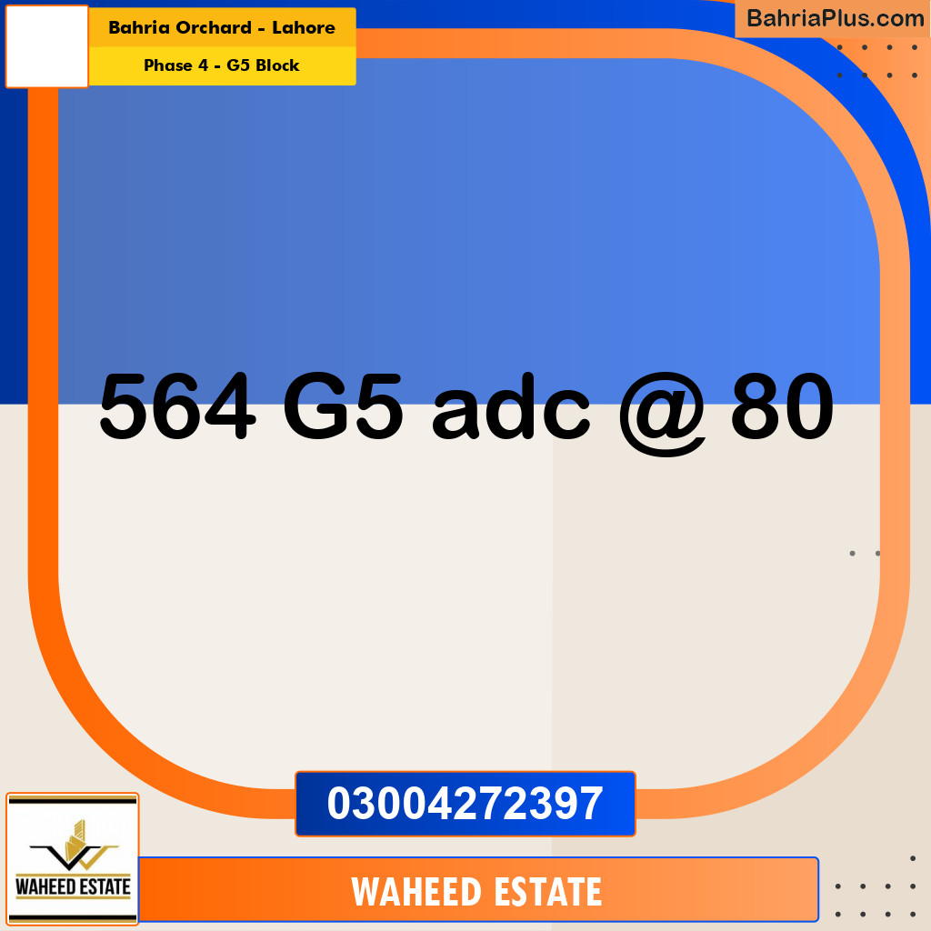 10 Marla Residential Plot for Sale in Phase 4 - G5 Block -  Bahria Orchard, Lahore - (BP-297458)