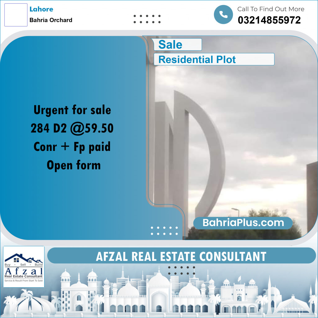 8 Marla Residential Plot for Sale in Bahria Orchard, Lahore - (BP-297506)