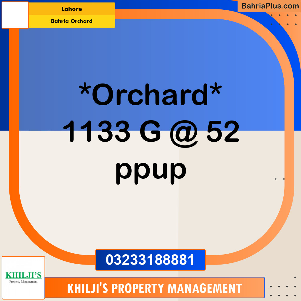 Residential Plot for Sale in Bahria Orchard, Lahore - (BP-297542)