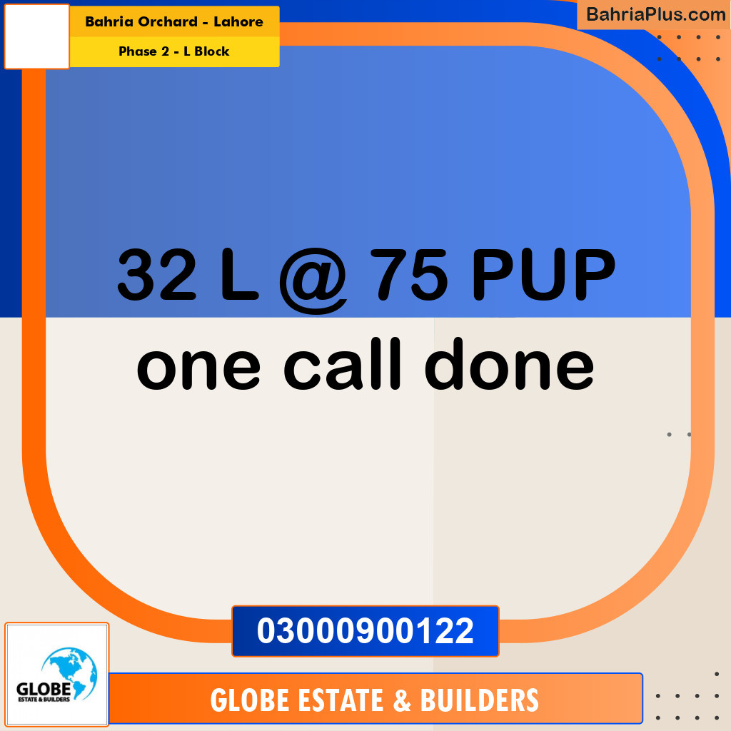 8 Marla Residential Plot for Sale in Phase 2 - L Block -  Bahria Orchard, Lahore - (BP-297643)