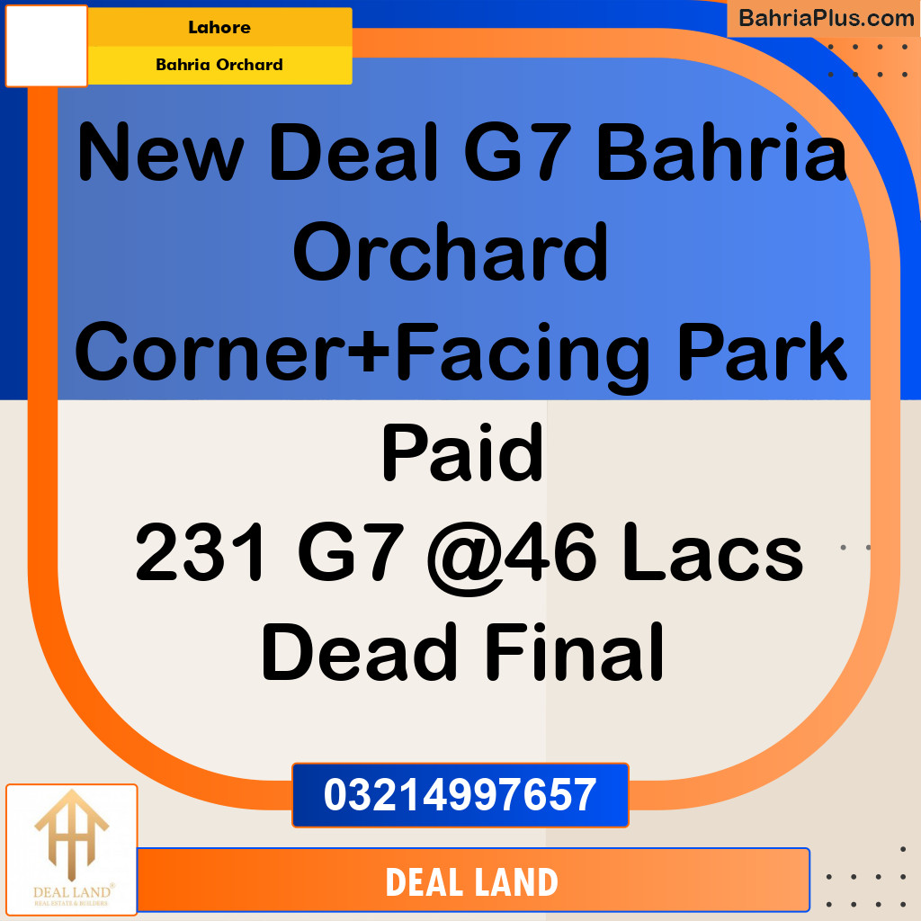 Residential Plot for Sale in Bahria Orchard, Lahore - (BP-297686)