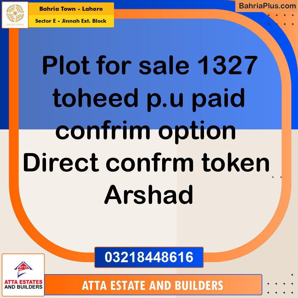 5 Marla Residential Plot for Sale in Sector E - Jinnah Ext. Block -  Bahria Town, Lahore - (BP-297705)