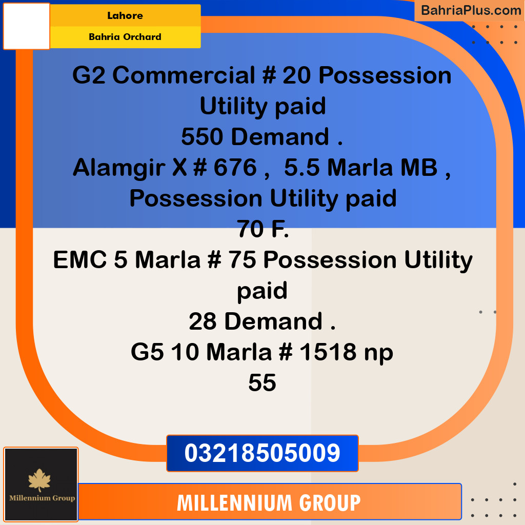 Residential Plot for Sale in Bahria Orchard, Lahore - (BP-297746)