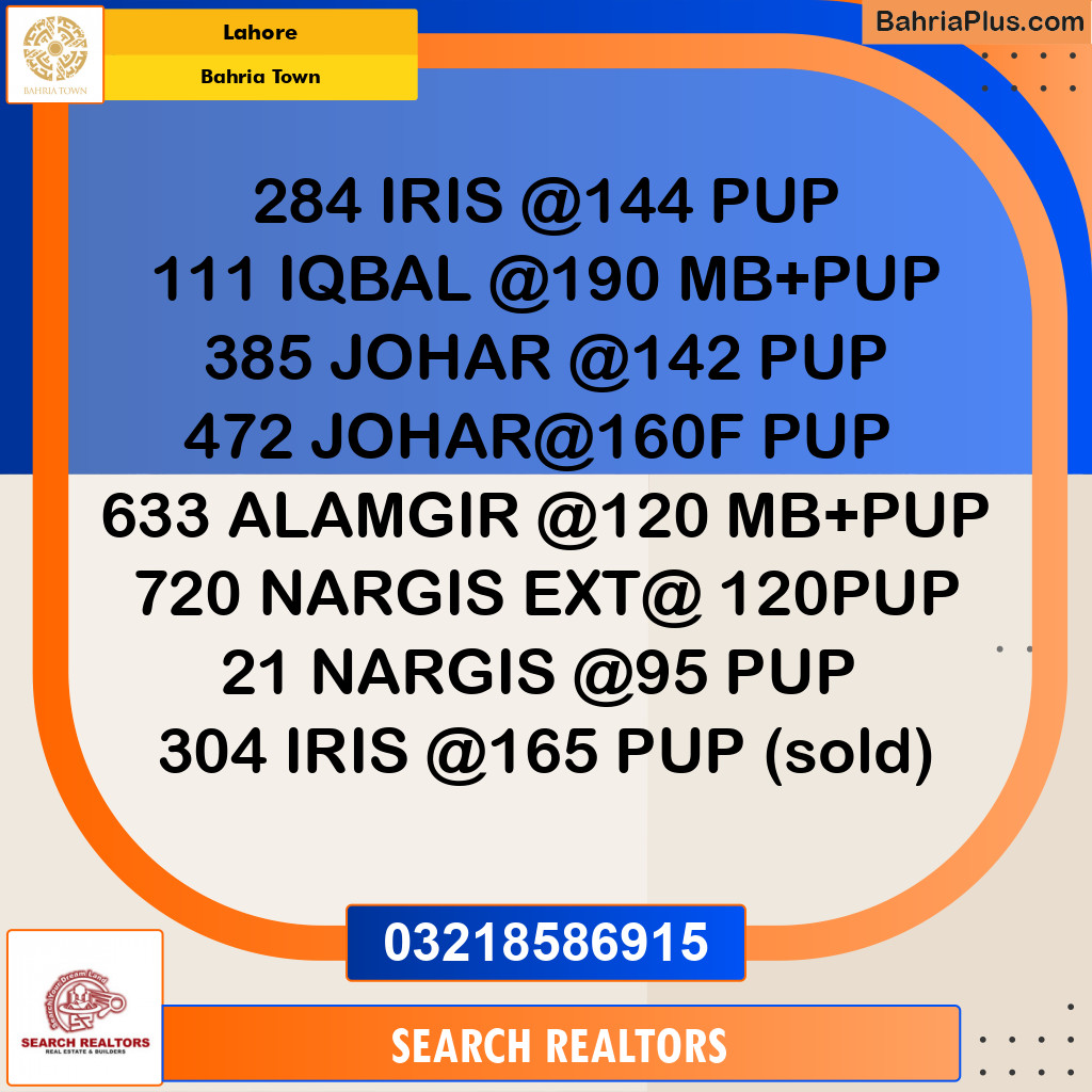 Residential Plot for Sale in Bahria Town, Lahore - (BP-297757)