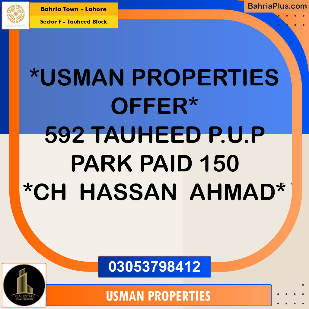 10 Marla Residential Plot for Sale in Sector F - Tauheed Block -  Bahria Town, Lahore - (BP-297762)