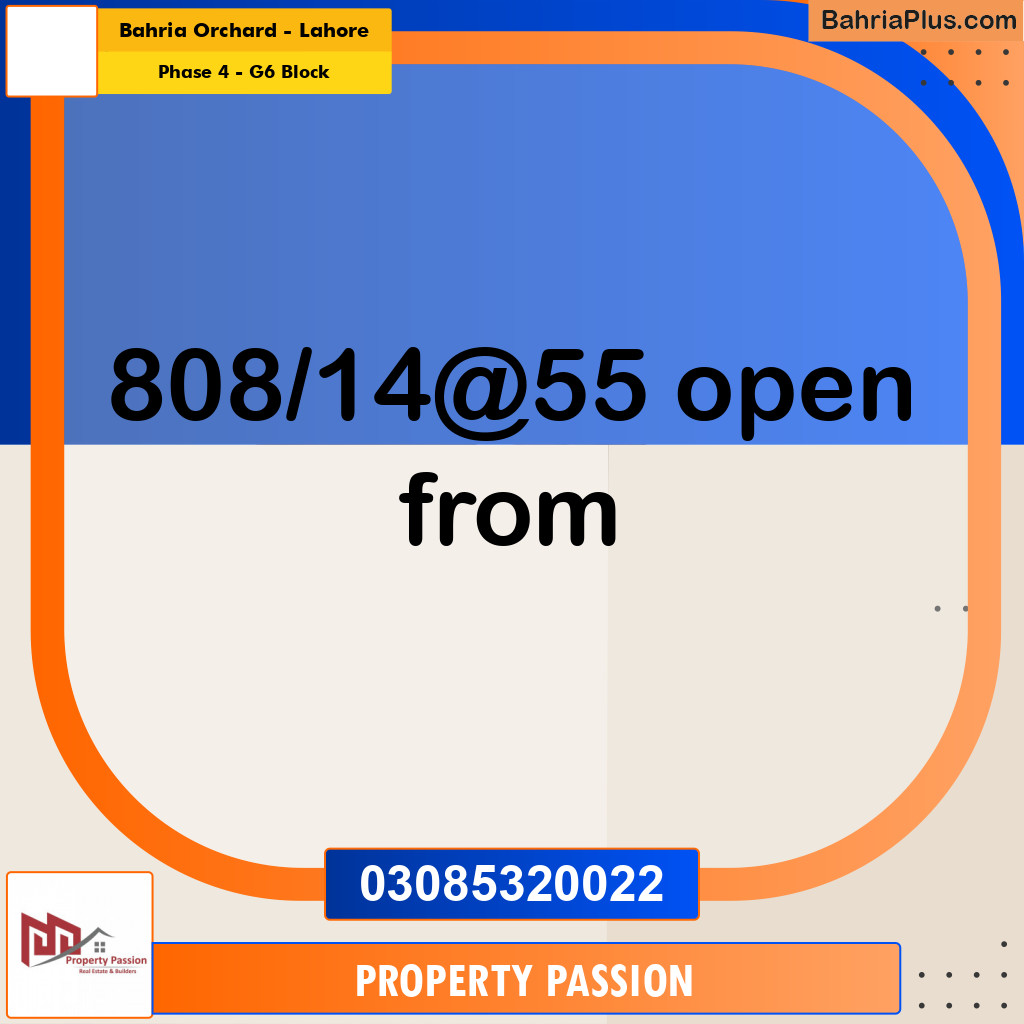 8 Marla Residential Plot for Sale in Phase 4 - G6 Block -  Bahria Orchard, Lahore - (BP-297774)