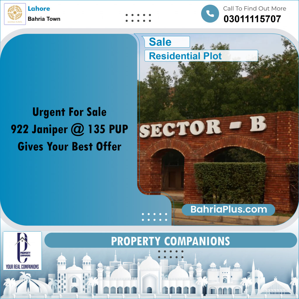 Residential Plot for Sale in Bahria Town, Lahore - (BP-297778)