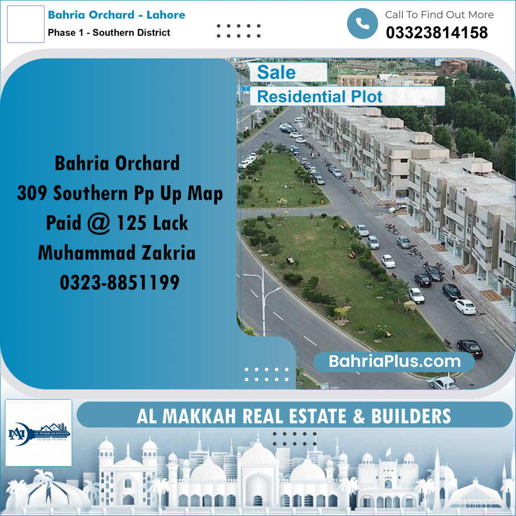 10 Marla Residential Plot for Sale in Phase 1 - Southern District -  Bahria Orchard, Lahore - (BP-297804)