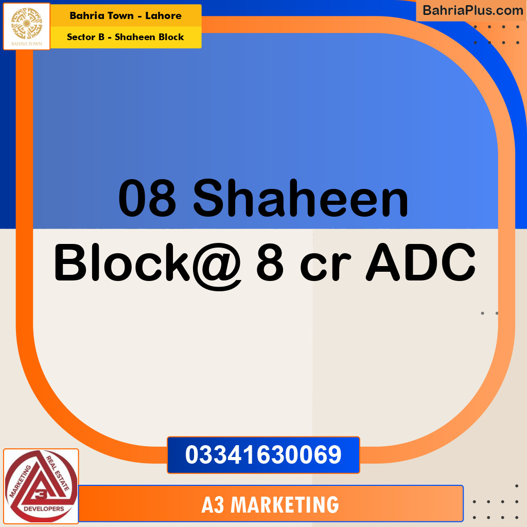 2 Kanal Residential Plot for Sale in Sector B - Shaheen Block -  Bahria Town, Lahore - (BP-297820)