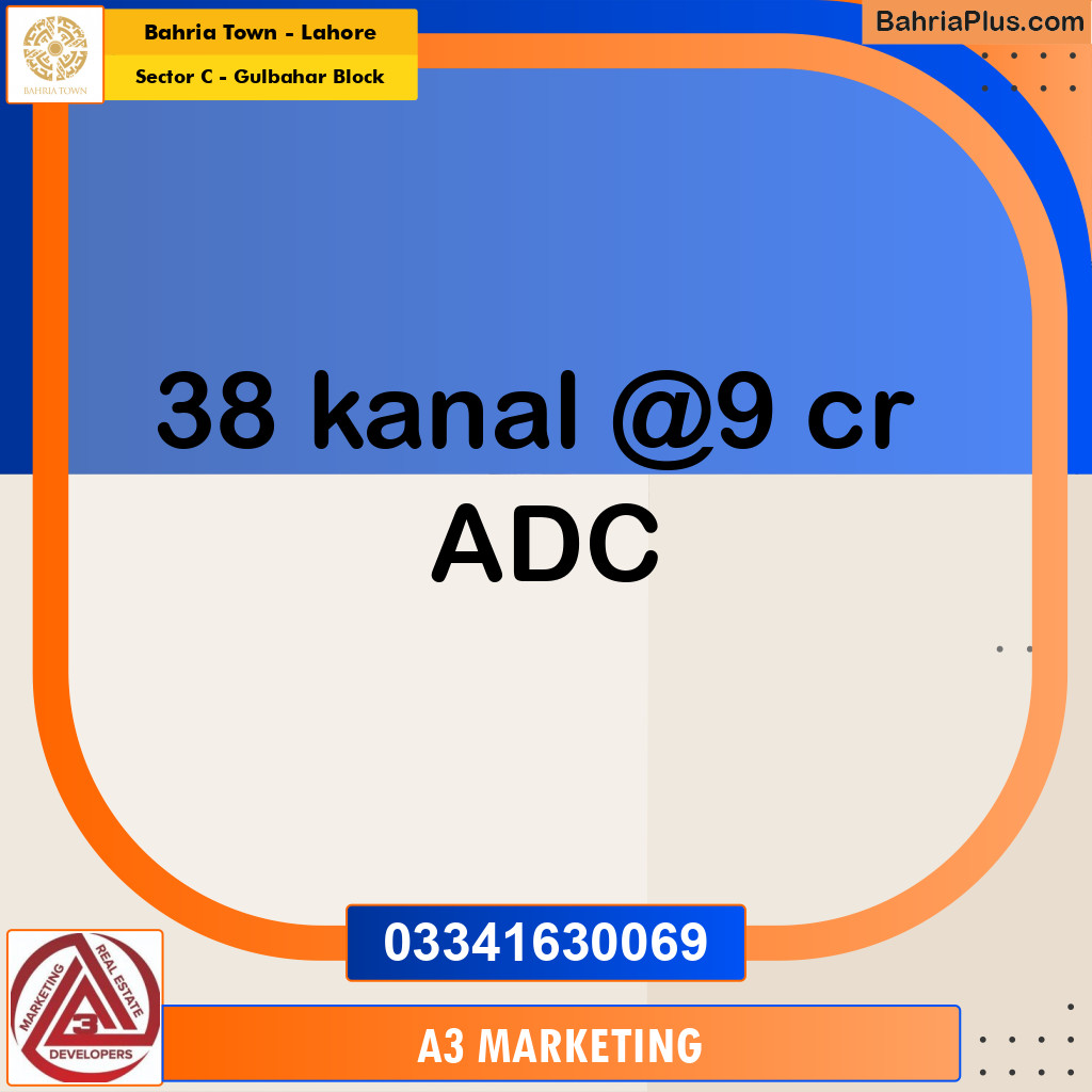 2 Kanal Residential Plot for Sale in Sector C - Gulbahar Block -  Bahria Town, Lahore - (BP-297821)