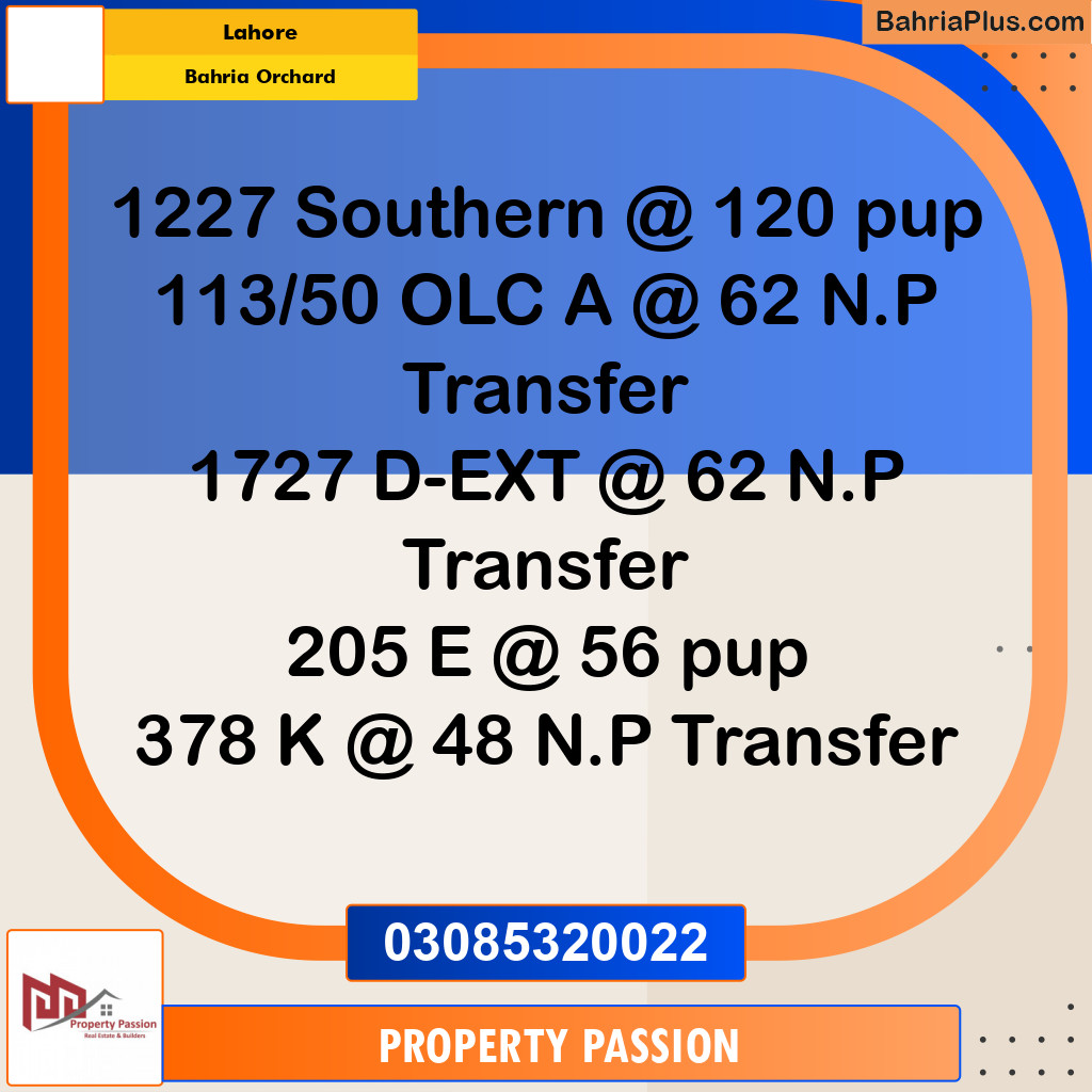 Residential Plot for Sale in Bahria Orchard, Lahore - (BP-297887)