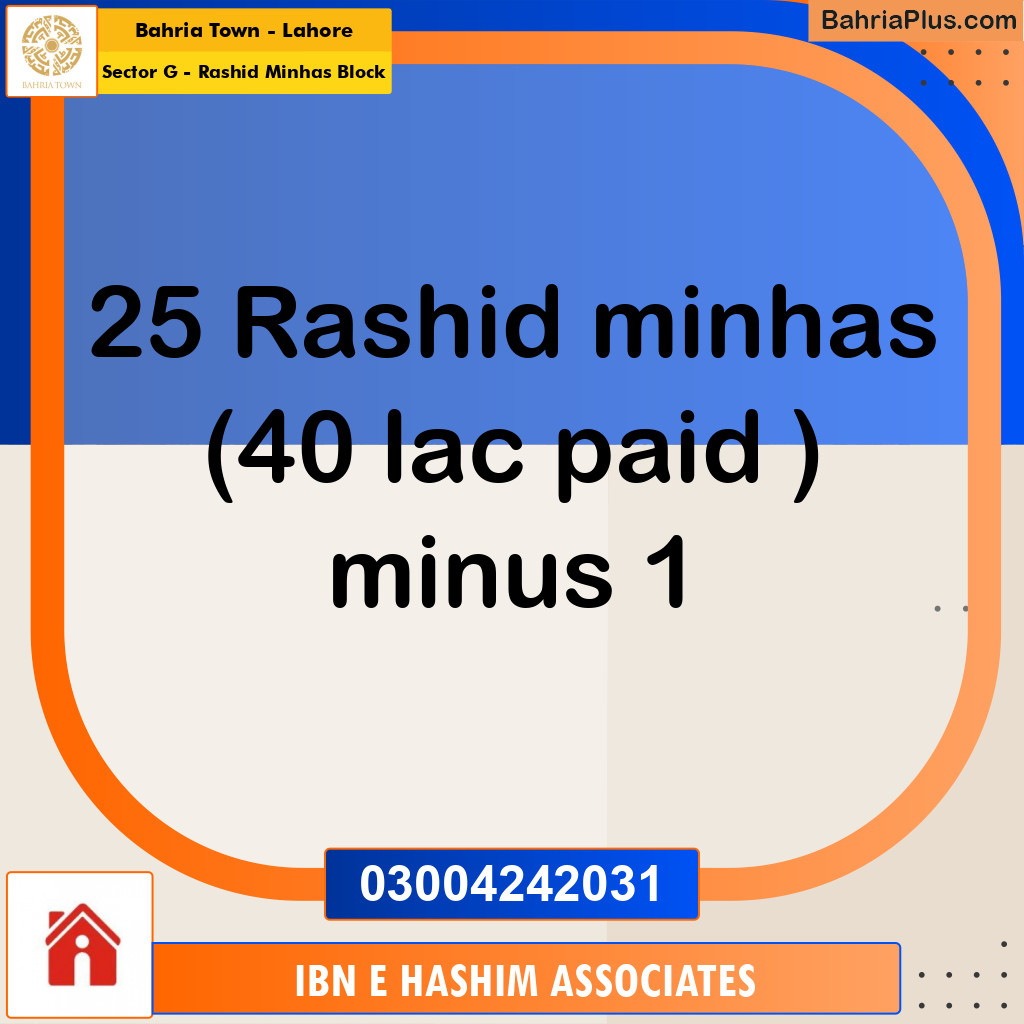 10 Marla Residential Plot for Sale in Sector G - Rashid Minhas Block -  Bahria Town, Lahore - (BP-297894)