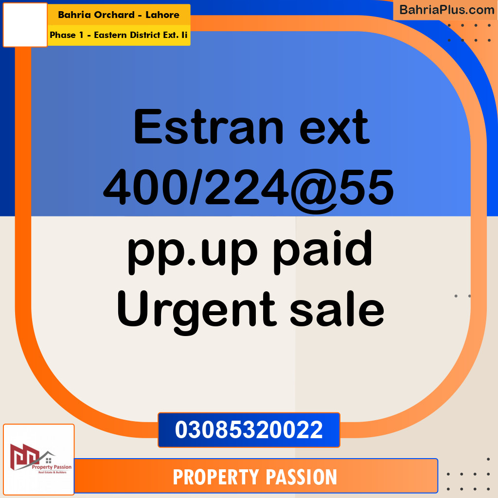 5 Marla Residential Plot for Sale in Phase 1 - Eastern District Ext. II -  Bahria Orchard, Lahore - (BP-297959)
