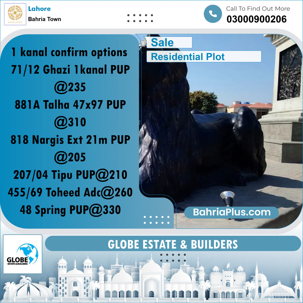Residential Plot for Sale in Bahria Town, Lahore - (BP-297972)
