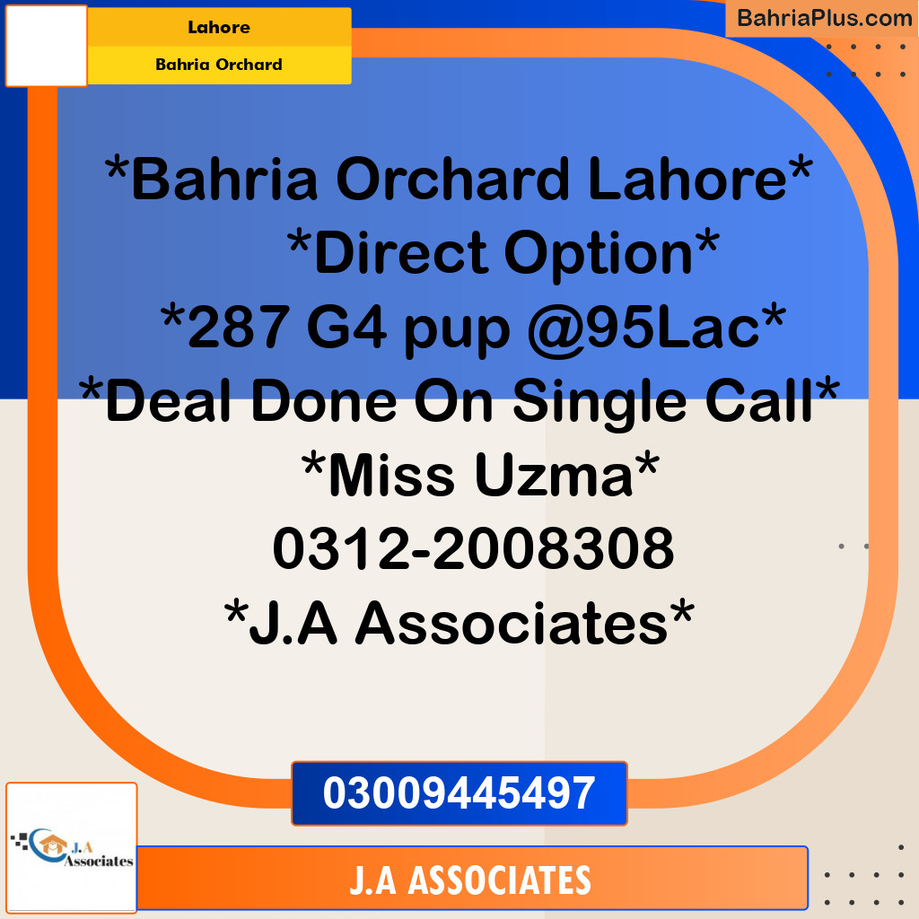 Residential Plot for Sale in Bahria Orchard, Lahore - (BP-297988)