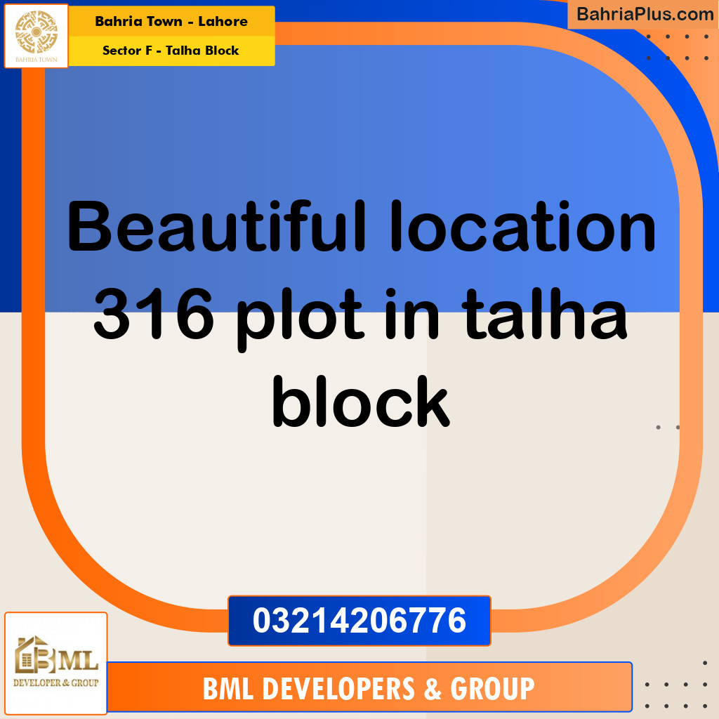 10 Marla Residential Plot for Sale in Sector F - Talha Block -  Bahria Town, Lahore - (BP-298010)