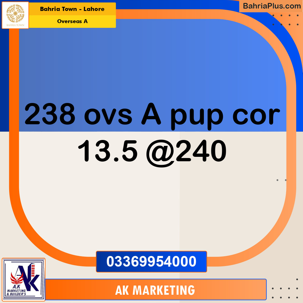 13.5 Marla Residential Plot for Sale in Overseas A -  Bahria Town, Lahore - (BP-298024)